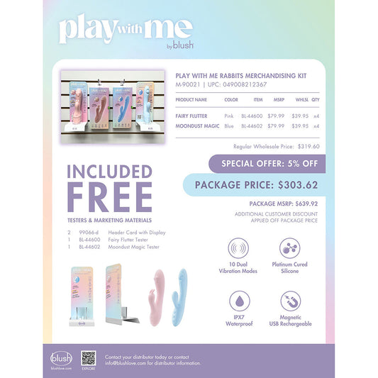 Blush Play With Me Rabbits Merchandising Kit – Assorted Colors