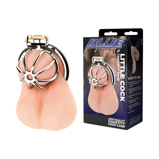 Blue Line Little Cock Chastity Cage – Stainless Steel, 2.75 inches