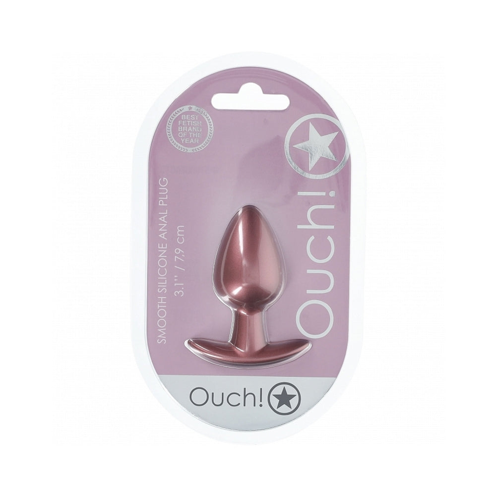Ouch! Smooth Silicone Anal Plug Medium - Rose Gold