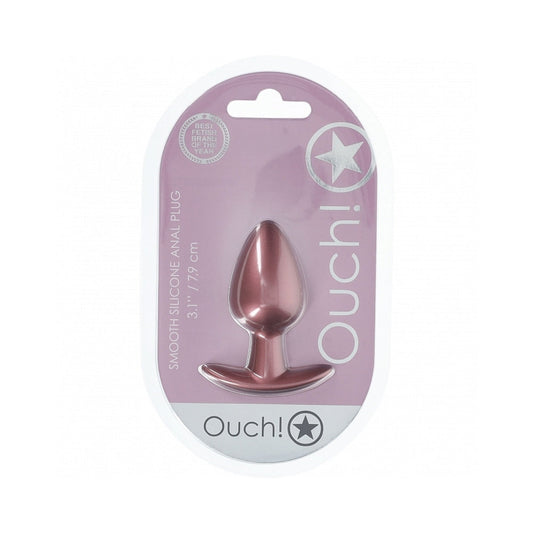 Ouch! Smooth Silicone Anal Plug Medium - Rose Gold