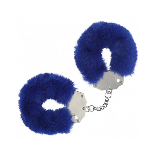 Ouch! Heavy-Duty Fluffy Handcuffs – Blue – Safe Locking Mechanism