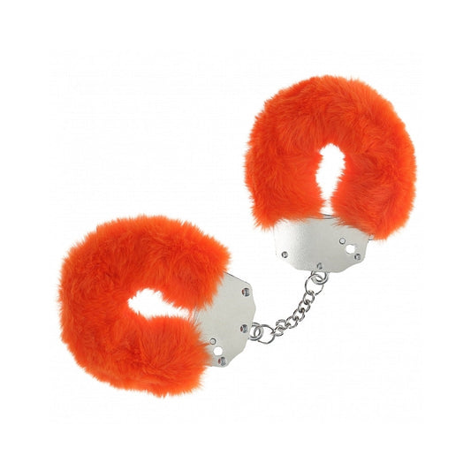 Ouch! Heavy-Duty Fluffy Handcuffs – Orange – Secure Locking Mechanism
