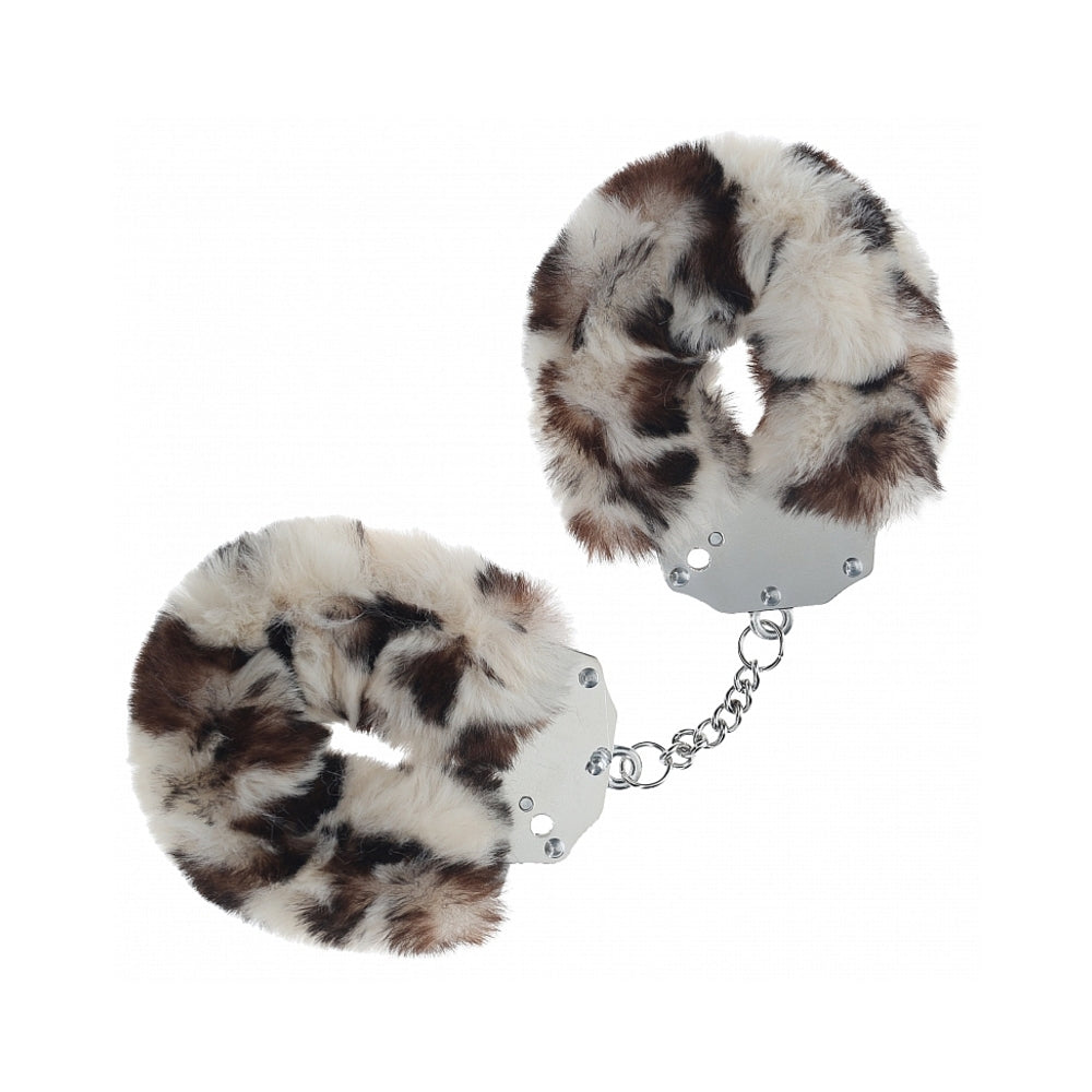 Ouch! Heavy-Duty Fluffy Handcuffs – Snow Leopard Print