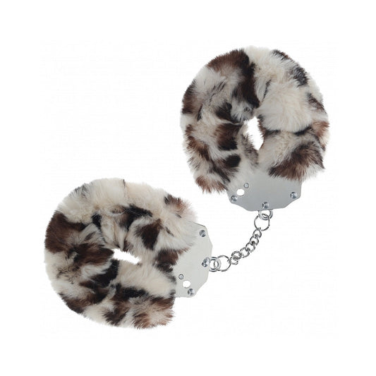 Ouch! Heavy-Duty Fluffy Handcuffs – Snow Leopard Print