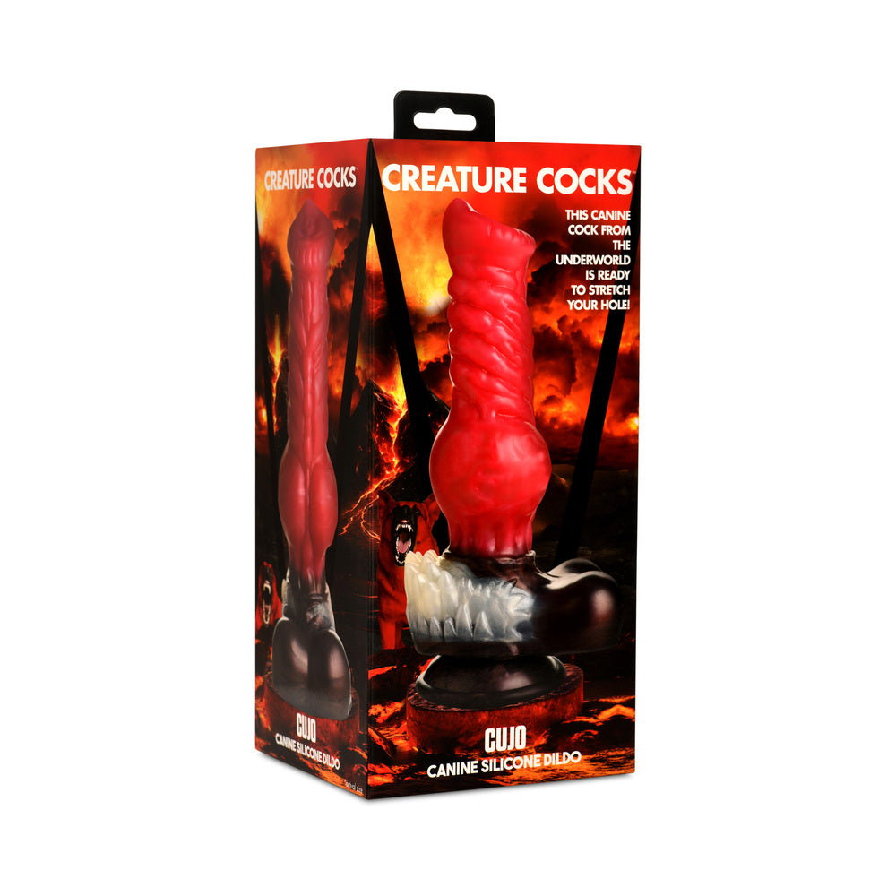 Creature Cocks Cujo Canine Silicone Dildo L - Red with Suction Cup Base