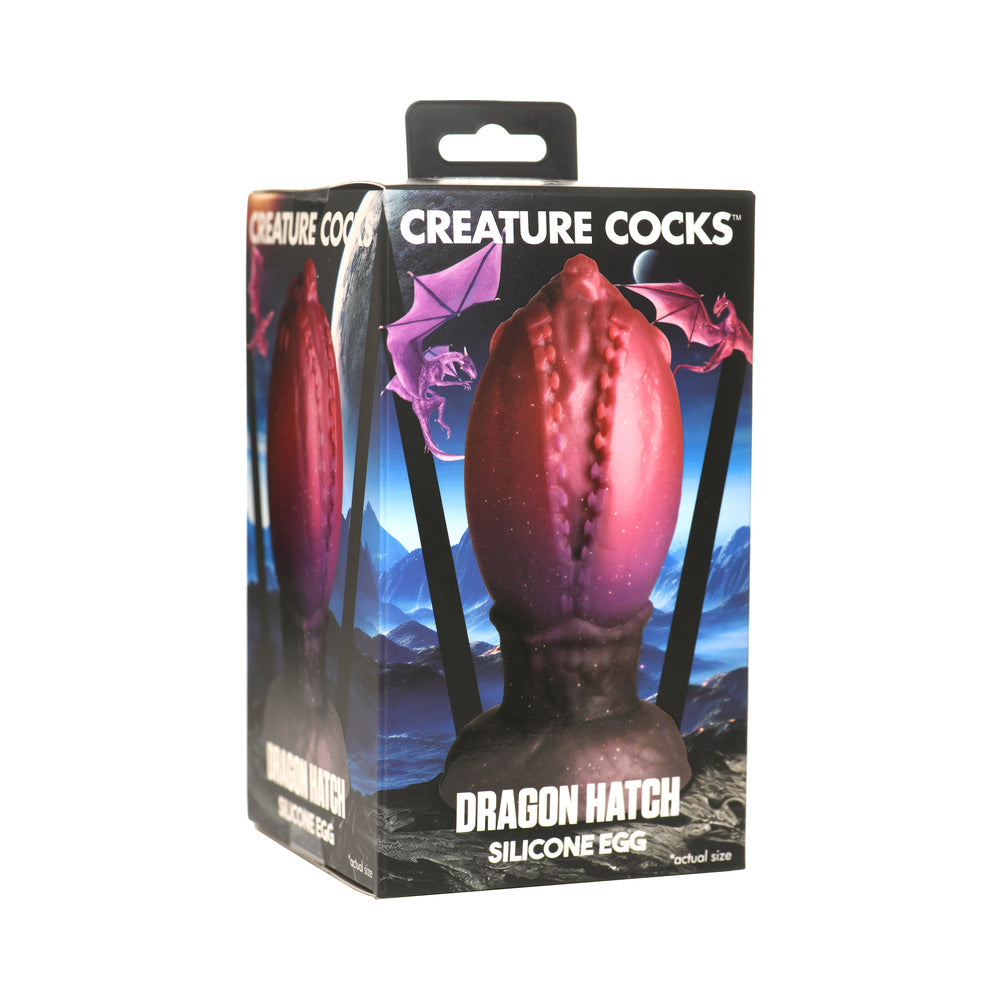 Creature Cocks Dragon Hatch Large Silicone Egg – Dark Red and Brown