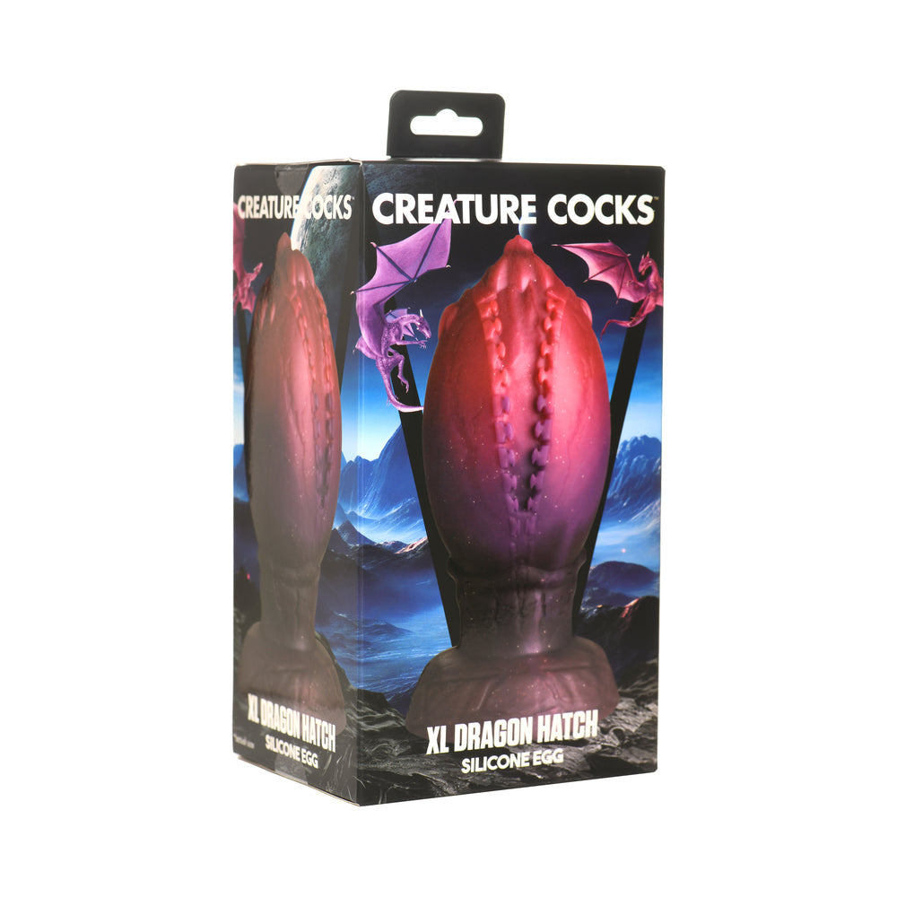 Creature Cocks Dragon Hatch Silicone Egg X-Large – Dark Red and Brown