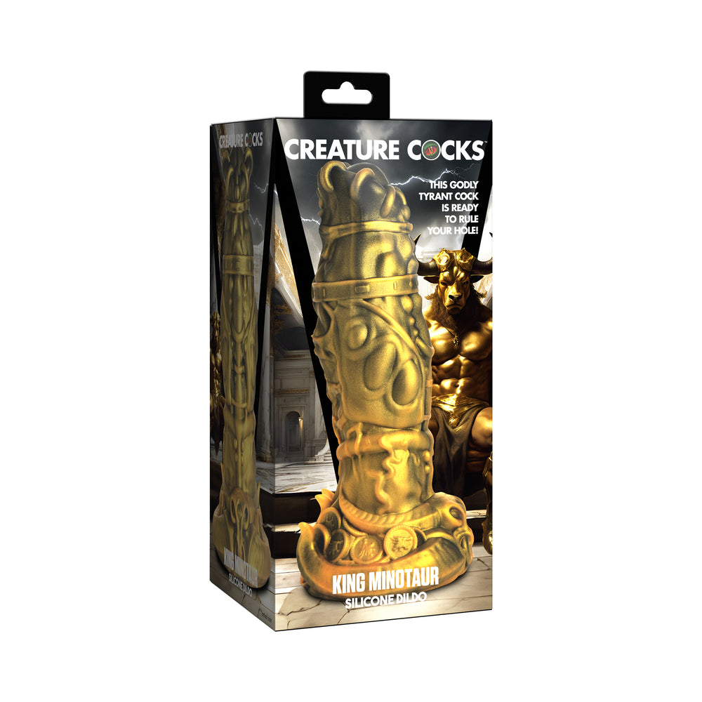 XR Brands King Minotaur Silicone Dildo – Gold – 9.3 inches