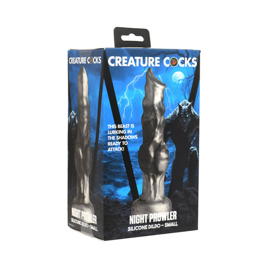 Creature Cocks Night Prowler Silicone Dildo – Silver and Smoky Black