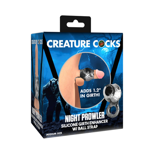Creature Cocks Night Prowler Silicone Girth Enhancer with Ball Strap - Gray