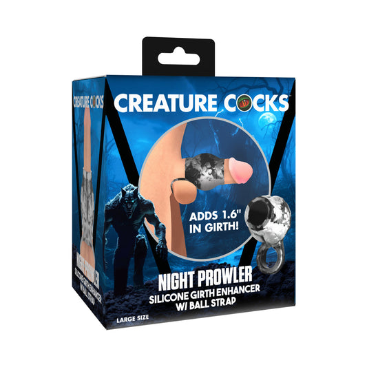 Creature Cocks Night Prowler Silicone Girth Enhancer with Ball Strap - Gray