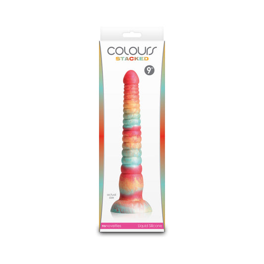 NS Novelties Colours Stacked 9 in. Dildo – Multi-Color, Liquid Silicone
