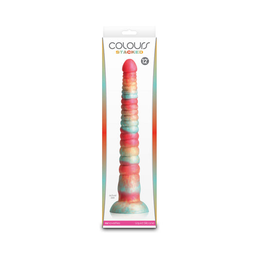 NS Novelties Colours Stacked 12 in. Dildo – Red/Gold, Liquid Silicone