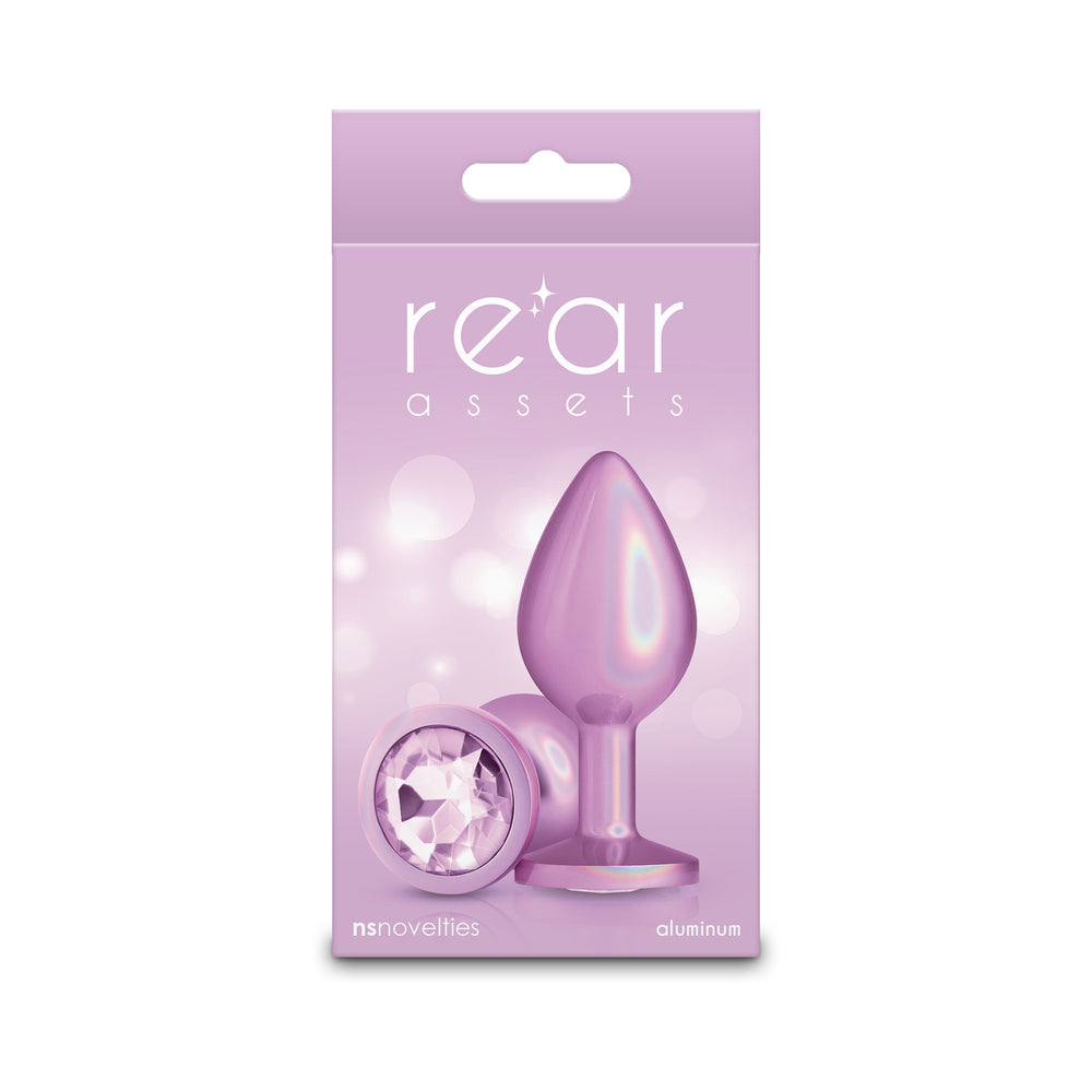 NS Novelties Rear Assets Metal Plug – Iridescent Pink – Medium Size