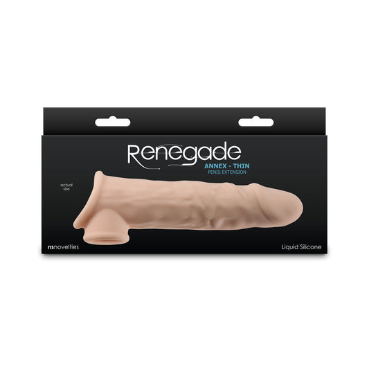 Renegade Annex Thin Penis Extension – Realistic Liquid Silicone Sleeve in Beige