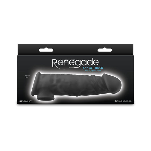 Renegade Annex Thick Penis Extension – Black Liquid Silicone Sleeve