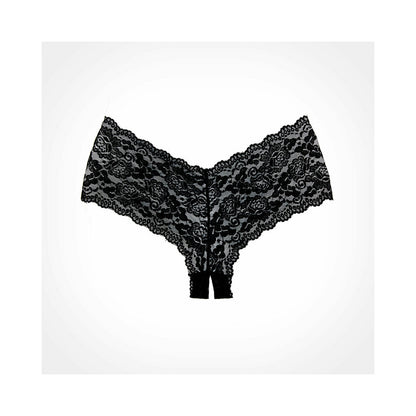Allure Adore Candy Apple Panty – Crotchless Lace Booty Short – Black