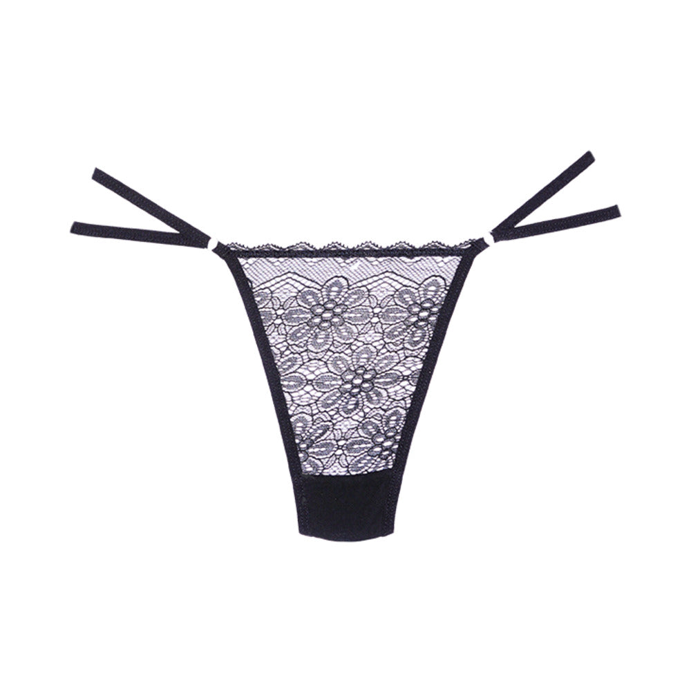 Allure Adore Good Girl Panty Thong – Black Lace with Adjustable Straps