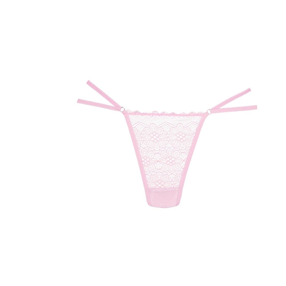 Allure Adore Good Girl Lace Thong with Adjustable Straps – Light Pink