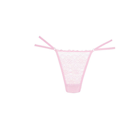 Allure Adore Good Girl Lace Thong with Adjustable Straps – Light Pink