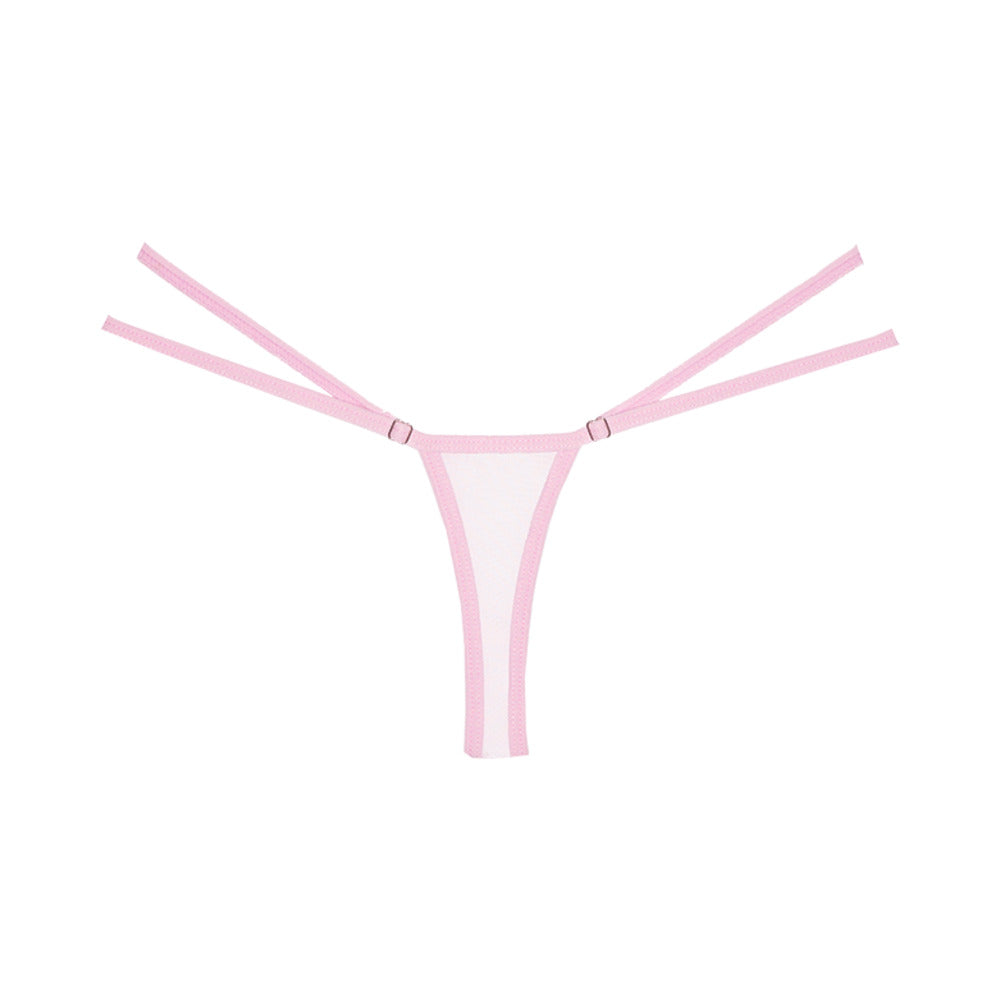Allure Adore Good Girl Lace Thong with Adjustable Straps – Light Pink