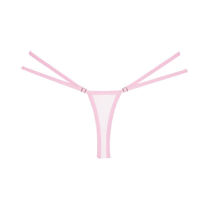 Allure Adore Good Girl Lace Thong with Adjustable Straps – Light Pink