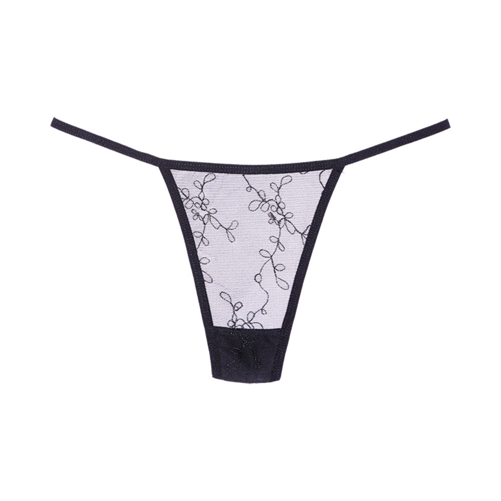 Allure Adore Cloud 69 Panty Thong with Lace Detailing – Black