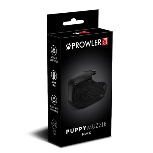Prowler RED Puppy Muzzle – Black Neoprene Muzzle for K9 Role Play