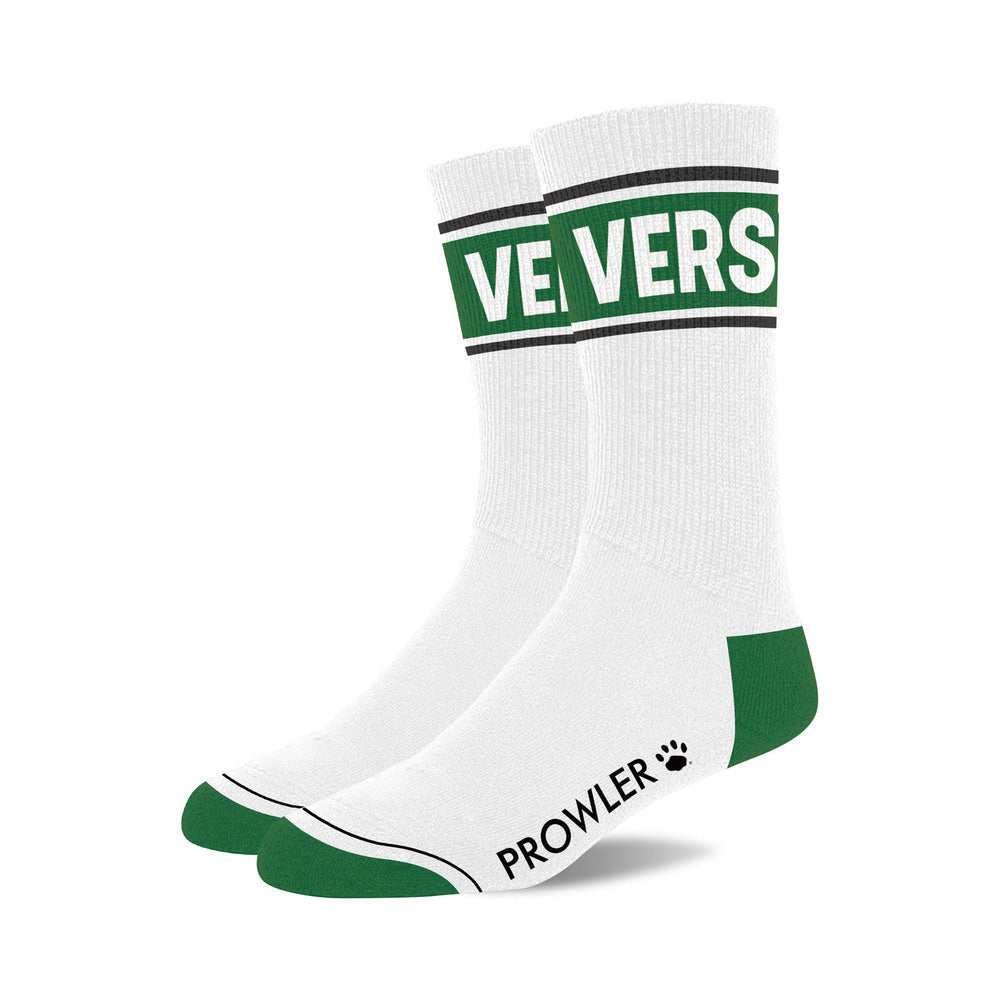 Prowler Vers Socks - White Cotton Socks with Green Tips