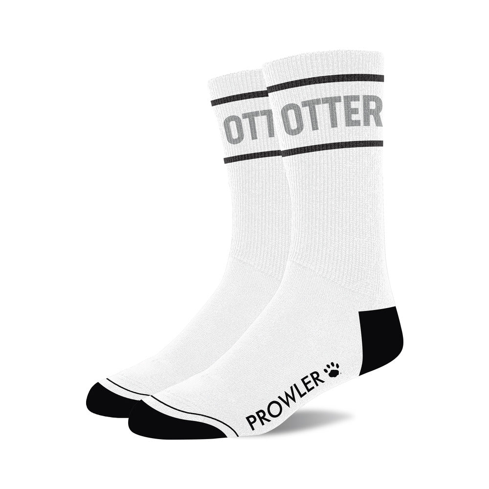 Prowler RED Otter Socks – White Cotton Socks with Stripes