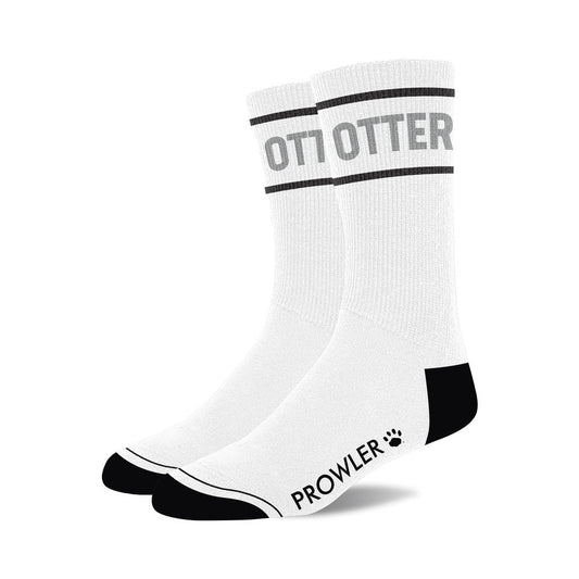 Prowler RED Otter Socks – White Cotton Socks with Stripes