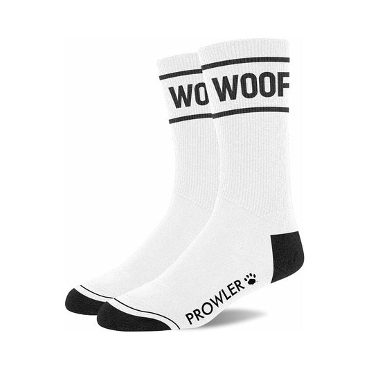 Prowler RED WOOF Socks – Fun Black and White Design