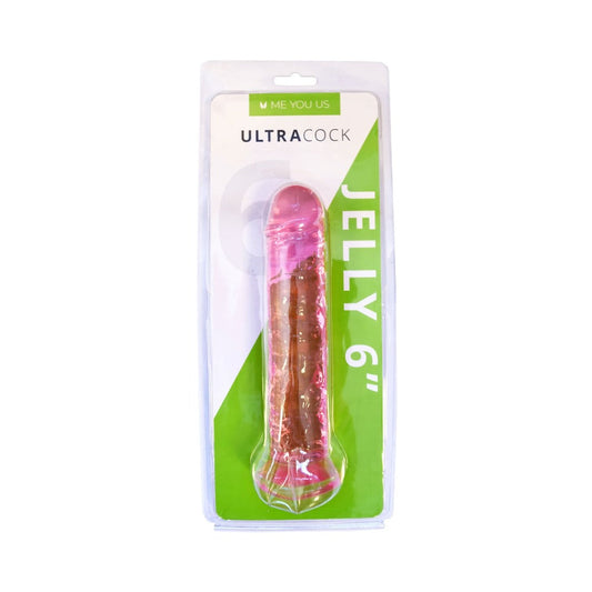 Me You Us Ultracock Pink Jelly 6 in. Dong – Flexible Shaft with Flared Base