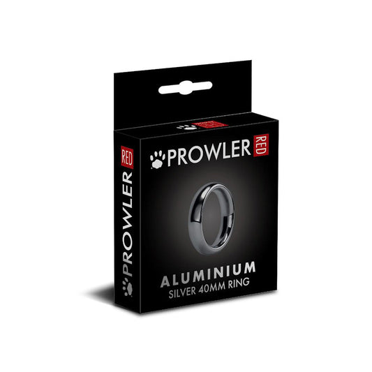 Prowler RED Aluminum Cock Ring – Silver, 40mm Diameter