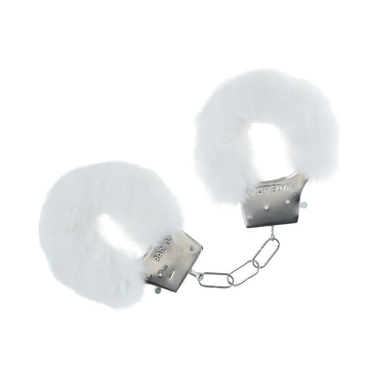 Ouch! Classic Fluffy Handcuffs – White – Secure Locking Mechanism