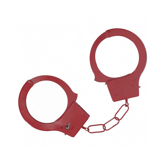 Ouch! Classic Metal Handcuffs – Red – Secure Locking Mechanism