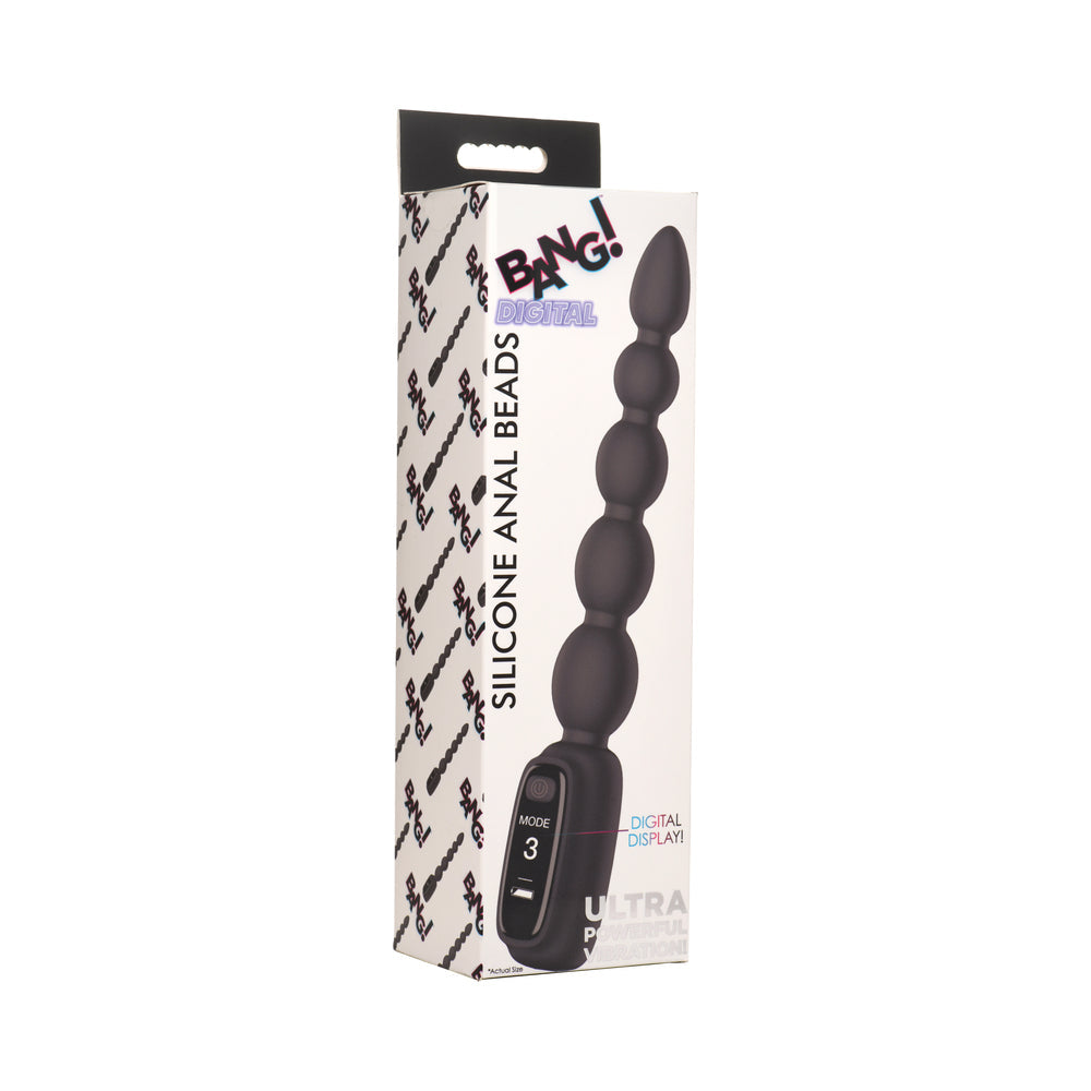 BANG! Digital Silicone Anal Beads – Graduated Vibration – Black