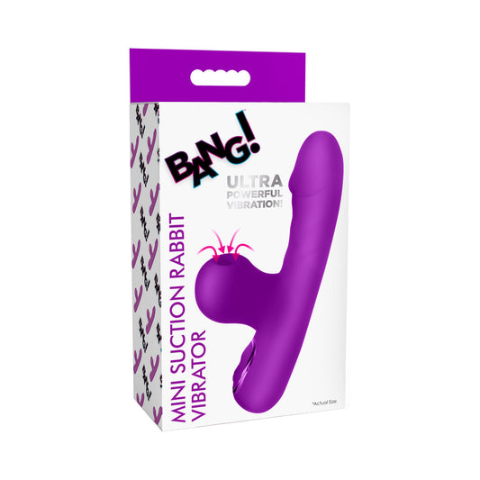 BANG! Mini Suction Rabbit Vibrator - Purple - Rechargeable with Clit Suction