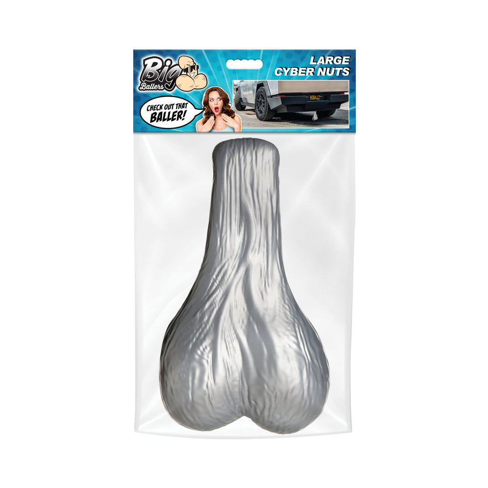 XR Brands Big Ballers Large Truck Nuts – Silver – Extra Large Gag Gift