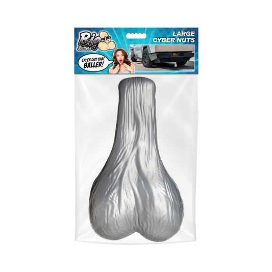 XR Brands Big Ballers Large Truck Nuts – Silver – Extra Large Gag Gift