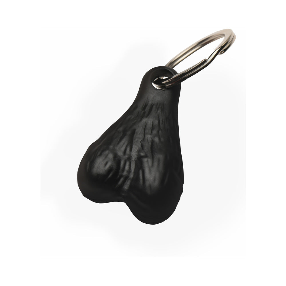 Big Ballers Nuts Keychain – Black – Durable Plastic with Metal Ring