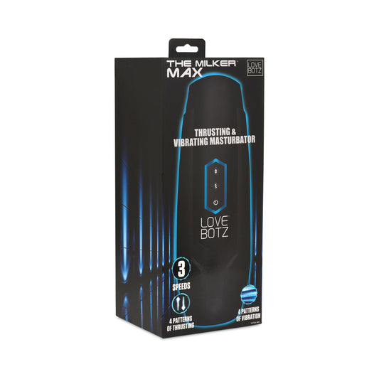 LoveBotz The Milker Max Thrusting & Vibrating Masturbator – Black