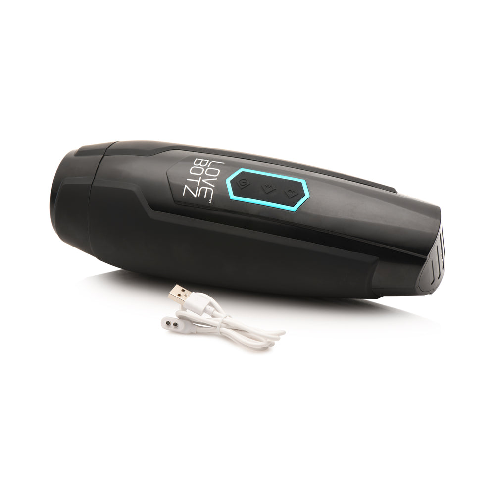 LoveBotz The Milker Max Thrusting & Vibrating Masturbator – Black