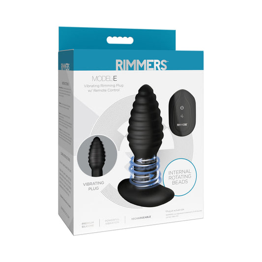 Rimmers Model-E Vibrating Rimming Butt Plug with Remote Control - Black