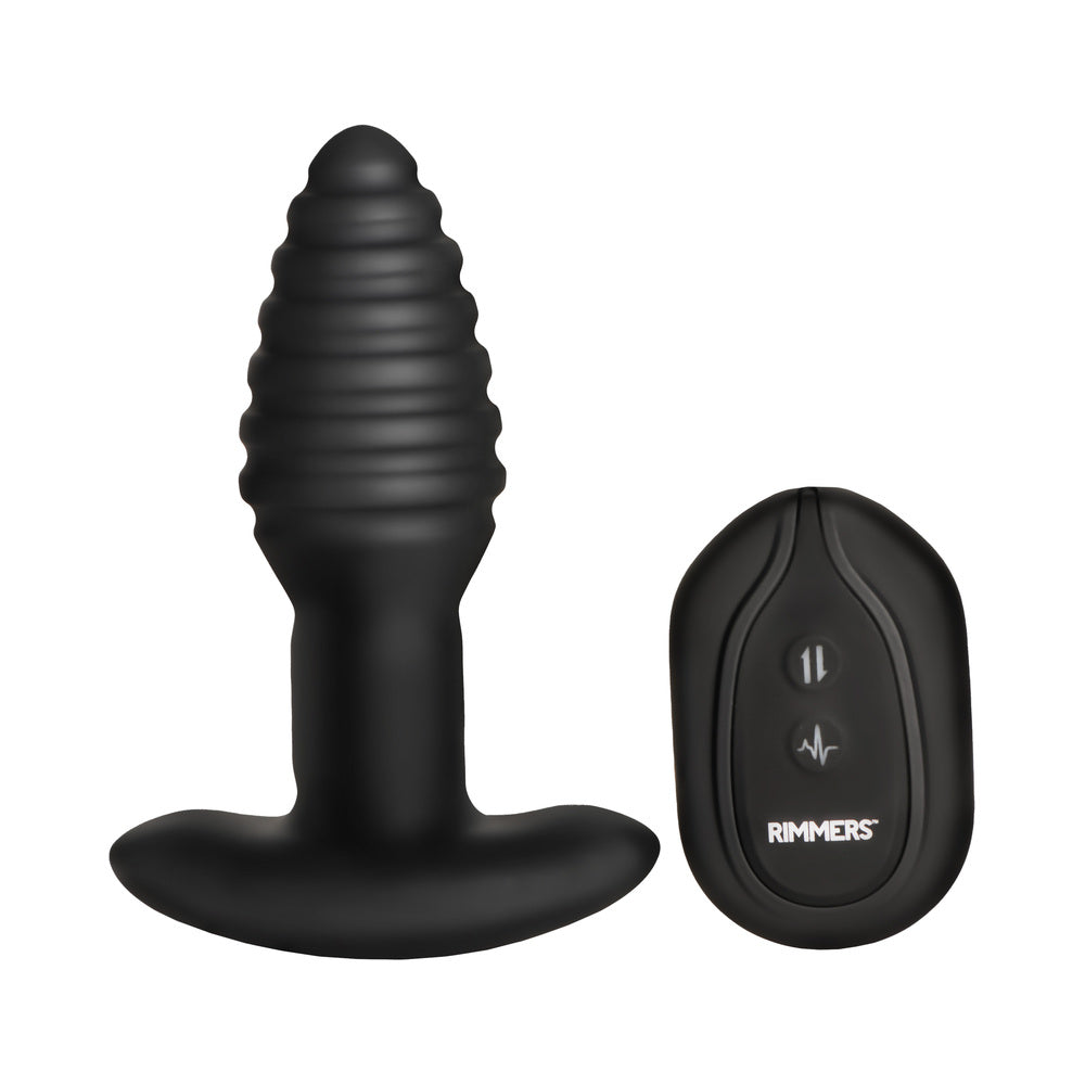 Rimmers Model-E Vibrating Rimming Butt Plug with Remote Control - Black