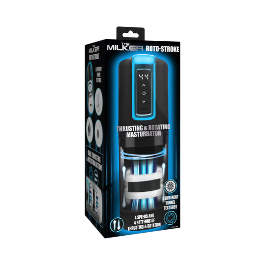 XR Brands Roto-Stroke Thrusting & Rotating Masturbator – Black