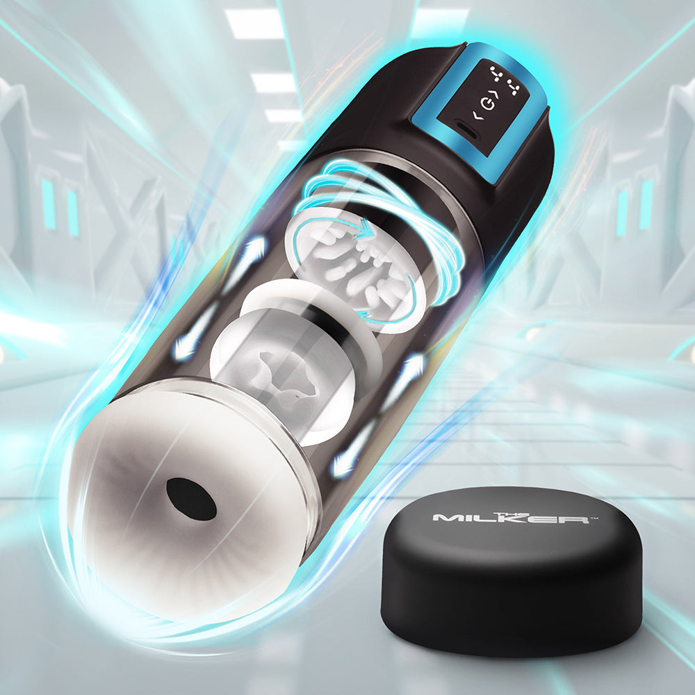XR Brands Roto-Stroke Thrusting & Rotating Masturbator – Black