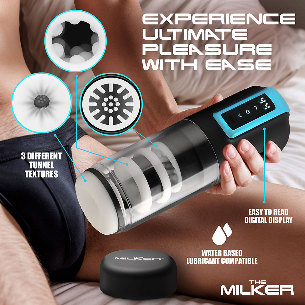 XR Brands Roto-Stroke Thrusting & Rotating Masturbator – Black