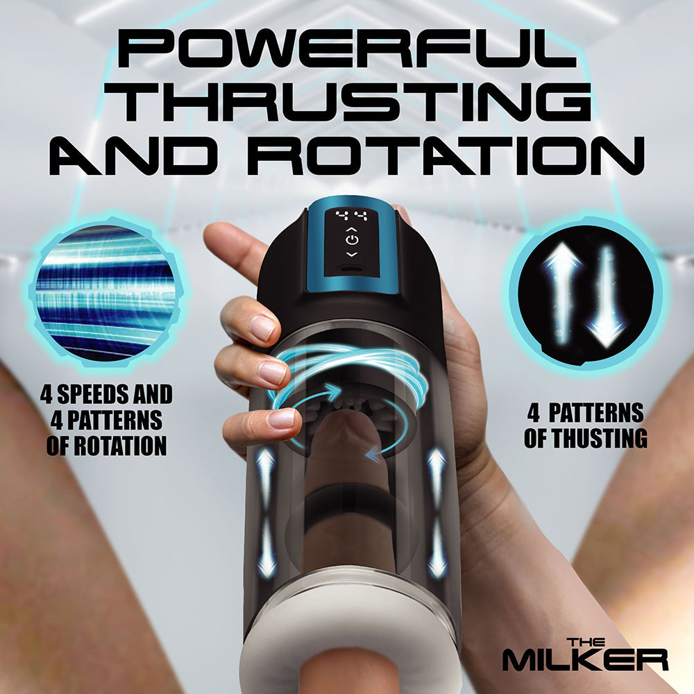 XR Brands Roto-Stroke Thrusting & Rotating Masturbator – Black