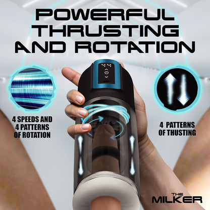 XR Brands Roto-Stroke Thrusting & Rotating Masturbator – Black